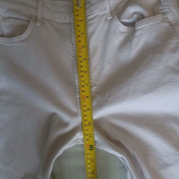 Mother The Mid Rise Smokin' Double Flood Size 32 Cream Cropped Designer Demin - Picture 6 of 15